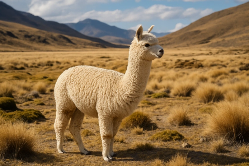 hermosa alpaca en su hábitat natural andino