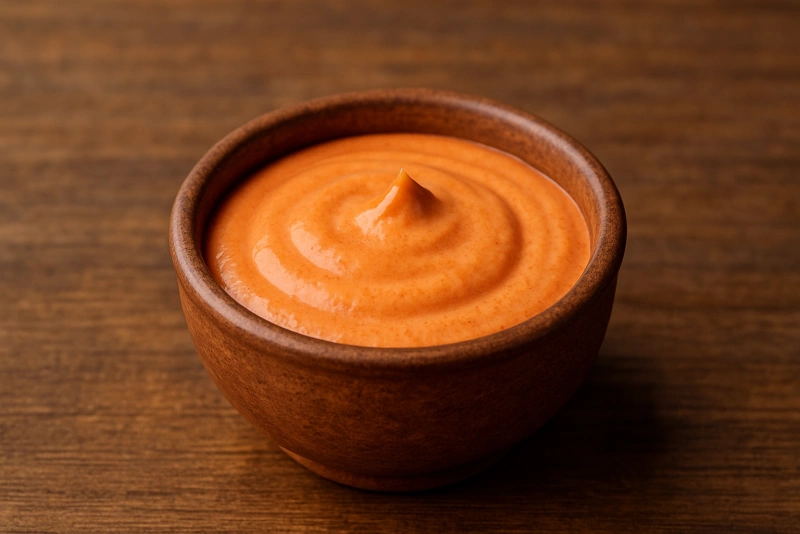 deliciosa crema de rocoto casera en un tazón listo para servir