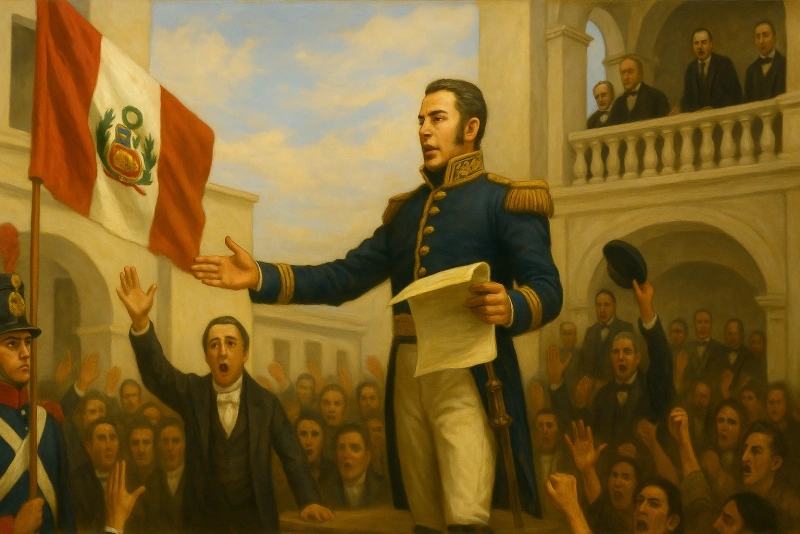 josé de san martín declarando la independencia del perú