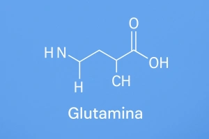 imagen con la estructura química de la glutamina