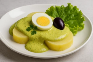 deliciosa ocopa arequipeña con papas y salsa cremosa