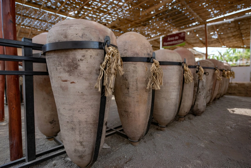 vasijas de pisco en viñedos de ica - perú