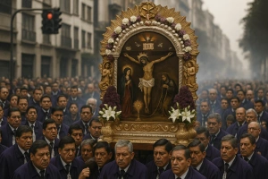 procesión del señor de los milagros en lima perú