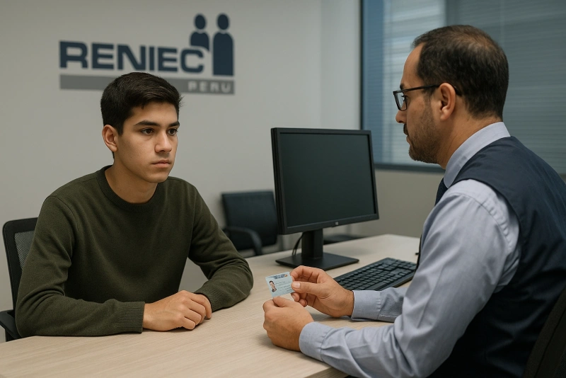 persona joven tramitando dni por primera vez en perú oficina reniec
