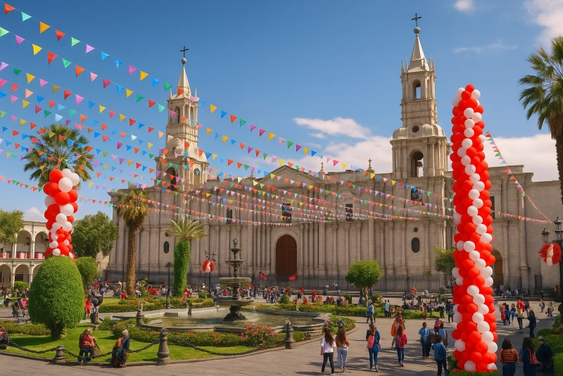 vista de la plaza de armas de arequipa