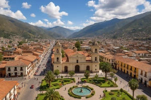 vista de la plaza de armas de huánuco