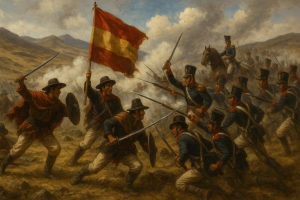 imagen de soldados en acción durante la batalla de zepita perú