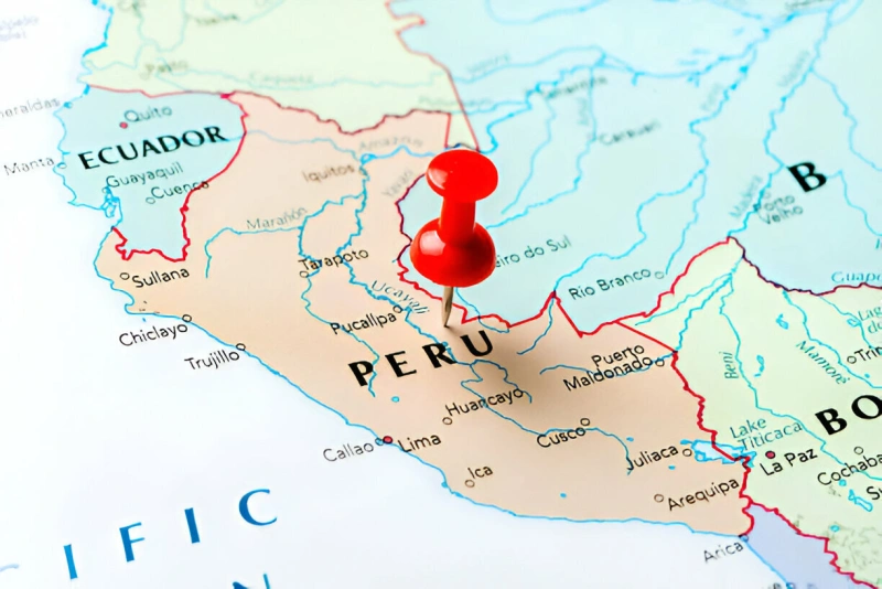 mapa de los departamentos y capitales del perú
