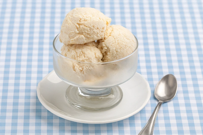delicioso queso helado servido en una copa ancha