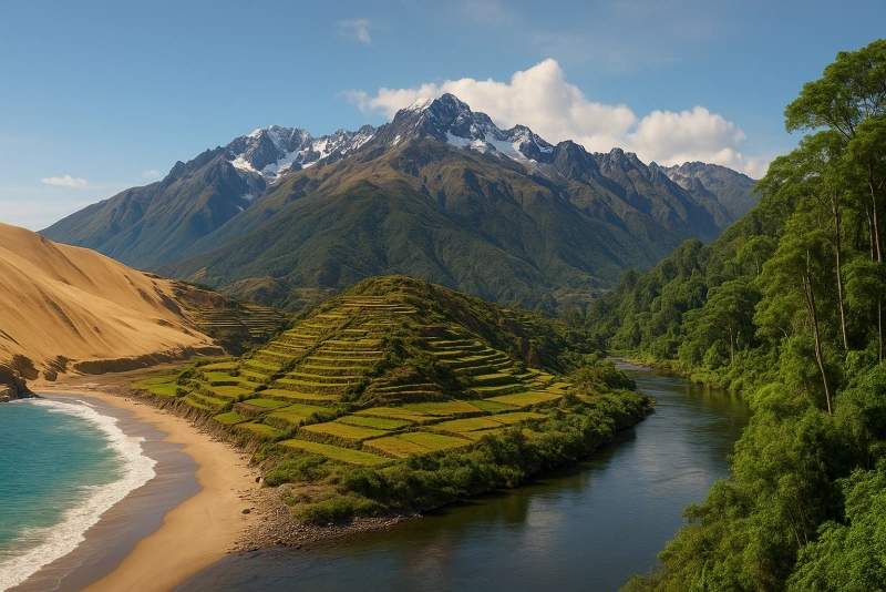 imagen realista alusiva a las regiones naturales del perú