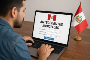 persona obteniendo antecedentes judiciales online