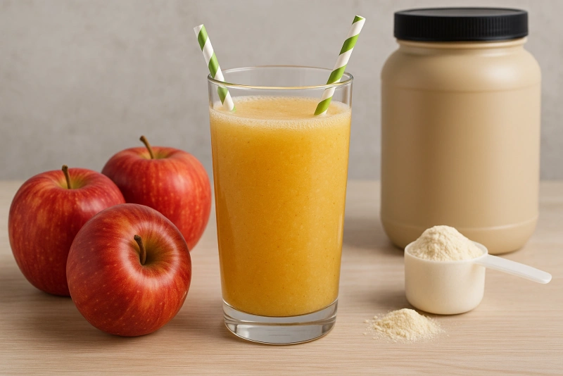 Cómo Hacer un Jugo de Manzana con Proteína para Aumentar Tu Masa Muscular jugo de manzana con proteína en polvo