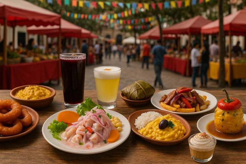 feria gastronómica en el día de la cocina y gastronomía peruana