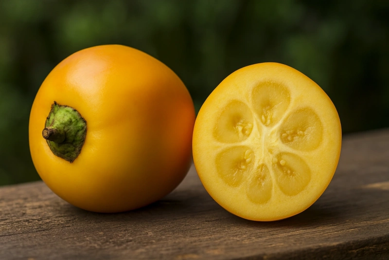 fruto de cocona entera y partida