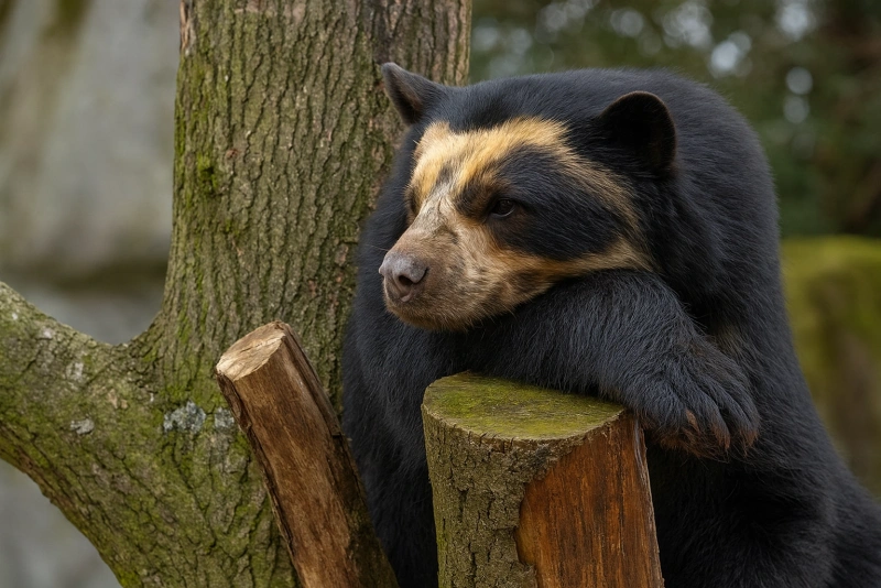 oso de anteojos (tremarctos ornatus) en su hábitat natural