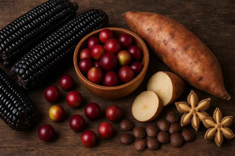 variedad de alimentos peruanos con propiedades medicinales