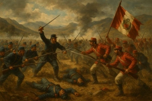escena histórica de la batalla de huamachuco