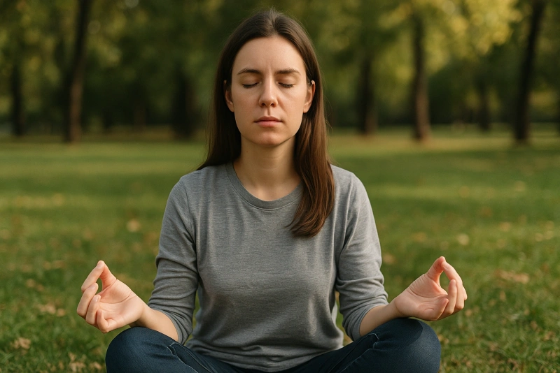 persona meditando por el día mundial de la salud mental
