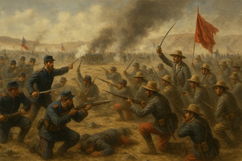 imagen tipo pintura realista de la guerra del pacífico