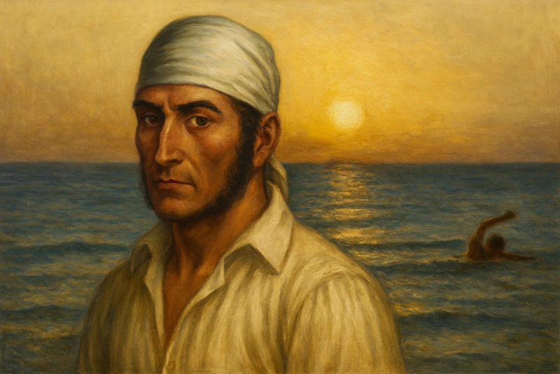retrato de josé olaya balandra héroe de la independencia peruana