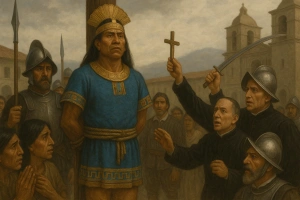 Representación histórica de Atahualpa en Cajamarca