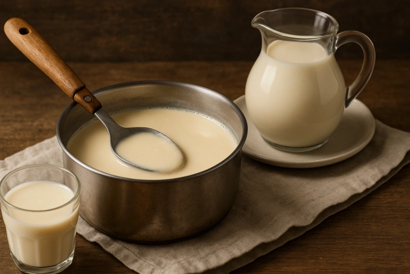 Leche evaporada casera estilo peruano recién hecha