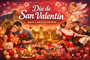 Pareja celebrando el día de San Valentín con flores y cartas