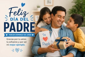 Celebración familiar en el Día del Padre en Perú