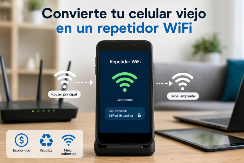 Convierte tu celular viejo en un repetidor WiFi