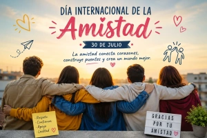 Personas celebrando el Día Internacional de la Amistad