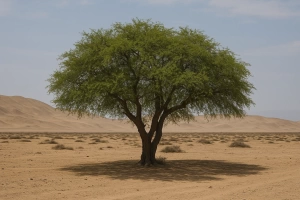 imagen de un algarrobo en el desierto