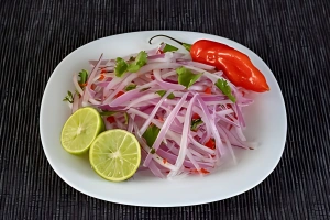 plato con salsa criolla o sarsa criolla